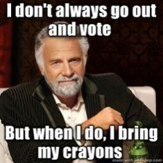 meme vote crayons