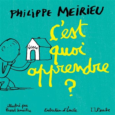 Couverture d'un livre en vert avec un enfant allant à l'école